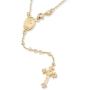MiaBella 18K Gold Over Sterling Silver Italian Rosary Bead Cross Y Necklace Chain for Women Men, 20 Inch