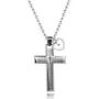 Uloveido Mens Stainless Steel Cross Pendant Bible Verse Necklace with Real Mustard Seed Y632