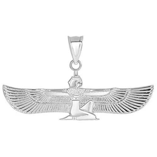 Fine 925 Sterling Silver Egyptian Winged Goddess Isis Charm Pendant