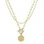 M MOOHAM Layered Gold Initial Necklaces for Women, 14K Gold Plated Paperclip Chain Layered Necklace Simple Cute Hexagon Letter Pendant Womens Jewelry Initial Necklace Gold Chain Necklaces for Women
