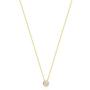Gelin 14k Yellow Gold Cubic Zirconia Round Solitaire Pendant Chain Necklace for Women, Mothers Day Fine Jewelry Gift, 18 inch