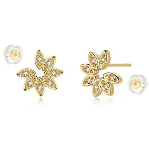 MYEARS Women Gold Stud Earrings Trio Diamond CZ Open Triangle Three Cluster Round Opal Flower Leaf 14K Gold Filled Small Boho Beach Simple Delicate Handmade Hypoallergenic Jewelry Gift MYEARS Women Gold Stud Earrings Trio Diamond CZ Open Triangle Three Cluster Round Opal Flower Leaf 14K Gold Filled Small Boho Beach Simple Delicate Handmade Hypoallergenic Jewelry Gift