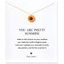 Gray Camel Sunflower Necklace You Are My Sunshine Carving Necklace for Woman Girl Card necklace Gift Necklace
