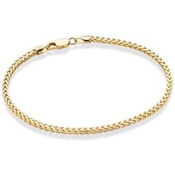 Miabella Solid 18K Gold or Rhodium Plated 925 Sterling Silver Italian 2.5mm Franco Square Box Link Chain Bracelet for Men Women 7, 8 Inch Made in Italy