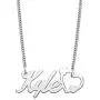 QeenseKc Love Heart Name Necklace Personlized Initial Stainless Steel Pendant Jewelry for Women 2mm Wide Cuban Link Chain QeenseKc Love Heart Name Necklace Personlized Initial Stainless Steel Pendant Jewelry for Women 2mm Wide Cuban Link Chain