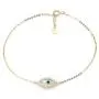 The World Jewelry Center 14k Yellow Gold Evil Eye Chain Bracelet with Spring Ring Clasp - 7+1'' The World Jewelry Center 14k Yellow Gold Evil Eye Chain Bracelet with Spring Ring Clasp - 7+1''
