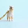 CampHollow Alpaca Hand Painted Porcelain Necklace Ceramic Animal Necklace Pendant Llama