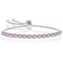 925 Sterling Silver Italian Rhodium Plated 4mm January/February/March/April/May/June/July/August/September/October/November/December Birthstone Swarovski Element Adjustable Bracelet