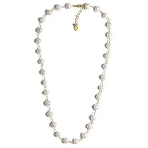 Womens Necklace Classic Pearls Gold Womens Necklace Classic Pearls Gold