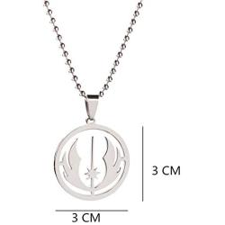 jewelry world Star Wars Jedi Order Symbol Titanium Steel pendnat Necklace with 23.7'' Beads Chain