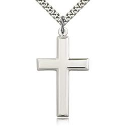 Heartland Classic High Polish Cross Sterling Silver Pendant for Men USA Made