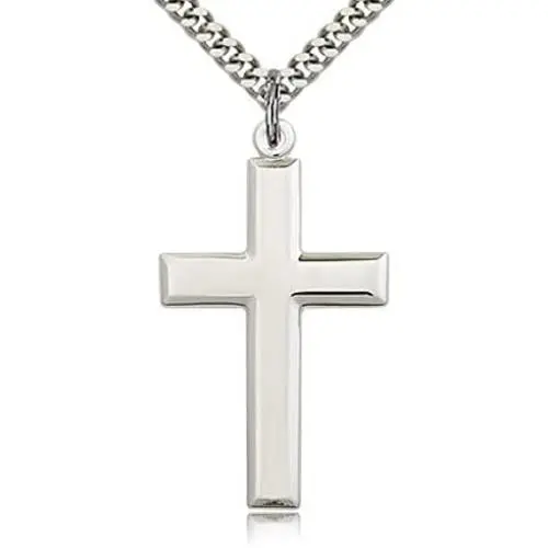 Heartland Classic High Polish Cross Sterling Silver Pendant for Men USA Made