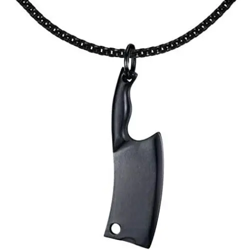 Xusamss Fashion Classic Titanium Steel Kitchen Knife Pendant Chef Necklace,22inches Box Chain Xusamss Fashion Classic Titanium Steel Kitchen Knife Pendant Chef Necklace,22inches Box Chain