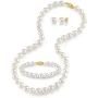 Freshwater Cultured Pearl Necklace Set for Women Includes Bracelet and Stud Earrings with 14K Gold - THE PEARL SOURCE