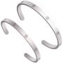 Silver Stone Jewelry Eternity his and her Matching Bracelets for Couples Our Love is Eternal Set of 2 Inspirational Long Distance Relationship Bracelets Stainless Steel Cuffs Couple Bracelets