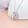 Flamingo Jewelry for Women Sterling Silver Lovely Flamingo Bird Necklace Heart Animal Pendant CZ Chain Fashion Birthday Gift for Flamingo Lovers Her