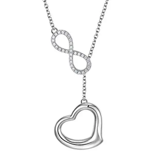 925 Sterling Silver Infinity Love Heart Necklace Anniversary Valentines Day Jewelry Gift for Her Women Girls, 16''+2'' Adjustable Chain. 925 Sterling Silver Infinity Love Heart Necklace Anniversary Valentines Day Jewelry Gift for Her Women Girls, 16''+2'' Adjustable Chain.