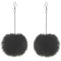 6Pairs Colorful Faux Fur Round Ball Plush Pom Pom Drop Dangle Big Earrings Lovely Cute Long Tassel Statement Fluffy Earrings for Women Girl Girlfriend Christmas Valentines Jewelry Gift