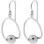 Trendy Orbital Sphere and Hoop .925 Sterling Silver Dangle Earrings