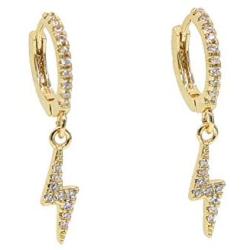 ATJMLADYJEWELRY Delicate danity Lightning Charms cz Dangle Charm Earring Simple Classic Jewelry