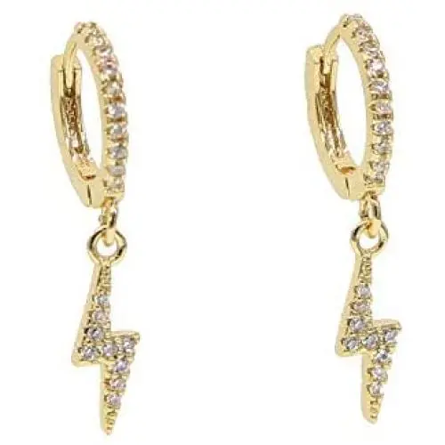 ATJMLADYJEWELRY Delicate danity Lightning Charms cz Dangle Charm Earring Simple Classic Jewelry