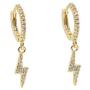 ATJMLADYJEWELRY Delicate danity Lightning Charms cz Dangle Charm Earring Simple Classic Jewelry