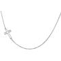 Ladytree S925 Sterling Silver Jewelry Hollow Sideways Cross Choker Necklace 14 inches to 18 inches (Silver)