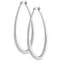 Highstreet Sterling Silver plated oval large hoop earrings for women | easy to wear and Hypoallergenic| silver or gold plated you choose | click top
