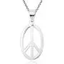 AeraVida Modern Oval Peace Sign Love not War .925 Sterling Silver Pendant Necklace