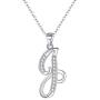 EVER FAITH 925 Sterling Silver CZ Cursive Initial 26 Letters Alphabet Adjustable Pendant Necklace Clear