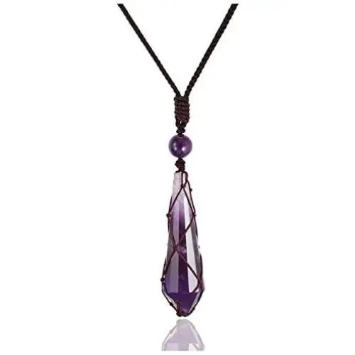 JOVIVI Amethyst Healing Crystal Necklace 12 Facted Prim Ball Stone Pointed Dowsing Pendulum Divination Reiki Gemstone Chakra Quartz Jewelry JOVIVI Amethyst Healing Crystal Necklace 12 Facted Prim Ball Stone Pointed Dowsing Pendulum Divination Reiki Gemstone Chakra Quartz Jewelry