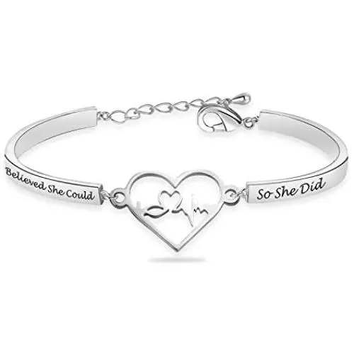 G-Ahora Nurse Bracelet Medical EKG Heartbeat Bracelet She Believed She Could Nurse Jewelry Nursing Graduation Gift(CBR) G-Ahora Nurse Bracelet Medical EKG Heartbeat Bracelet She Believed She Could Nurse Jewelry Nursing Graduation Gift(CBR)