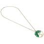 AeraVida Green Quartz Stone Eternal Tree of Life Brass Beads Long Necklace