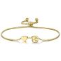 SOFTONES 14K Gold Plated Cubic Zirconia Initial Bracelet,Letter Heart Bracelets for Women Adjustable Bracelets Jewelry Gift for Girls