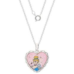 Disney Princess Cinderella Jewelry, Silver Plated Pendant Necklace, 18'' Chain