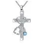 WOTEER Stethoscope Necklace for Nures Doctor Nurse Cross Necklace with Blue/White/Red Crystal Gifts for Women Graduation Medical Student