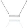 CiNily Thin Bar Necklace White Gold Plated Opal Pendant Necklace for Women Girls CiNily Thin Bar Necklace White Gold Plated Opal Pendant Necklace for Women Girls
