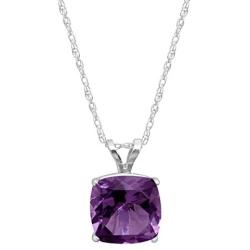 Cushion-Cut Birthstone Pendant Necklace in 14K Gold