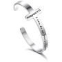 Jewenova Inspirational Cross Bracelet for Women Stainless Steel Religious Cuff Bangle Bible Verse Bracelet Christian Jewelry Gifts for Women Mantra Quotes Engraved Bracelet