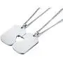 His and Hers Couple Necklace, Stainless Steel Matching Heart Dogtag Love Quote Engraved Stamped Pendant Necklace, Couples Necklace for Valentine Day Gift