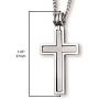 Stainless Steel Hinged Cross-within-a-Cross 1-3/4'' Mens Matte & Polished Finish Pendant Necklace with 24'' Curb Chain