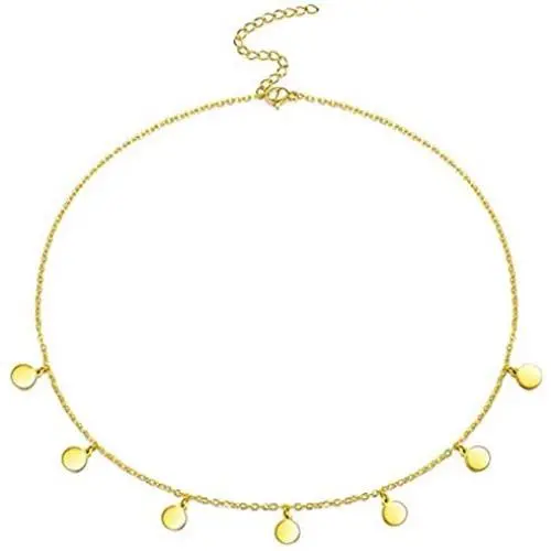Minimalist Stainless Steel Necklace 18K Gold Plated Choker -Thin Bead Heart Star Ball Necklace, Fashion Handmade Pendant Chain Valentines Day Gifts for Women Minimalist Stainless Steel Necklace 18K Gold Plated Choker -Thin Bead Heart Star Ball Necklace, Fashion Handmade Pendant Chain Valentines Day Gifts for Women