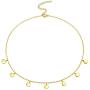Minimalist Stainless Steel Necklace 18K Gold Plated Choker -Thin Bead Heart Star Ball Necklace, Fashion Handmade Pendant Chain Valentines Day Gifts for Women
