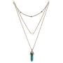 4Pcs Bohemian Layered Love Heart Healing Crystal Stone Beads Chain Choker Necklace Multilayer Hexagonal Quartz Point Pendant Necklace for Women Girl Geometric Gemstone Jewelry