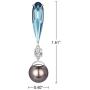 Kemstone Silver Plated Diamond and Pearl Dangle Earrings
