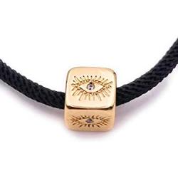 Handmade Black Cord Evil Eye Cube Bracelet Protection Jewelry
