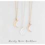 NECOCY 14K Gold Plated Dainty Star Moon Pendant Necklace Simple Half Moon Necklace Handmade Jewelry for Women