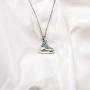 FUSTMW Skater Necklace Ice Skate Necklace White Enameled Figure Skating Pendant Team Sport Skater Jewelry Skate Lover Gift
