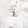 FUSTMW Skater Necklace Ice Skate Necklace White Enameled Figure Skating Pendant Team Sport Skater Jewelry Skate Lover Gift