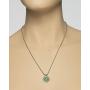 Stera Jewelry Antique Style Floral Design Round Gemstone Pendant Sterling Silver Necklace, 20 Inches